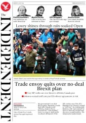 The Independent (UK) Newspaper Front Page for 22 July 2019