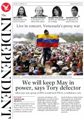 The Independent (UK) Newspaper Front Page for 23 February 2019