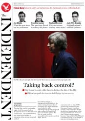 The Independent (UK) Newspaper Front Page for 23 March 2019
