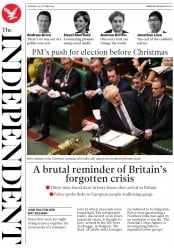 The Independent (UK) Newspaper Front Page for 24 October 2019