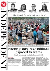 The Independent (UK) Newspaper Front Page for 24 December 2018