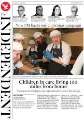 The Independent (UK) Newspaper Front Page for 24 December 2019