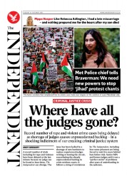 The Independent (UK) Newspaper Front Page for 25 October 2023