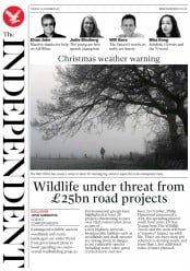 The Independent (UK) Newspaper Front Page for 25 December 2018