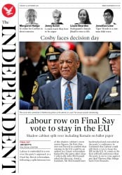 The Independent (UK) Newspaper Front Page for 25 September 2018