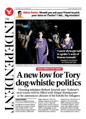 The Independent (UK) Newspaper Front Page for 26 October 2023