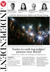 The Independent (UK) Newspaper Front Page for 26 November 2019