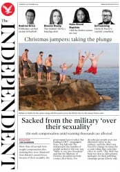 The Independent (UK) Newspaper Front Page for 26 December 2019