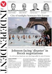 The Independent (UK) Newspaper Front Page for 26 June 2019