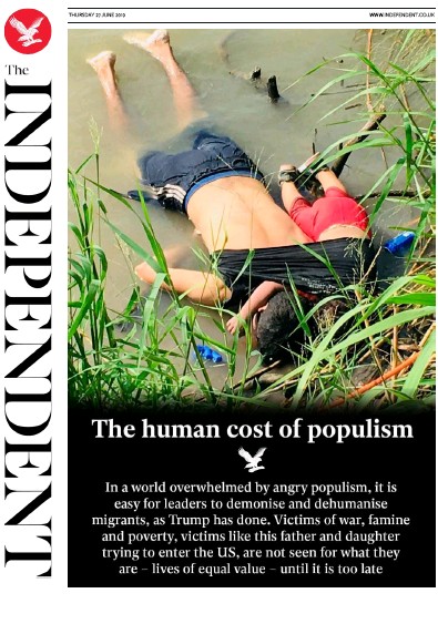 The Independent Newspaper Front Page (UK) for 27 June 2019