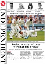 The Independent (UK) Newspaper Front Page for 27 July 2019