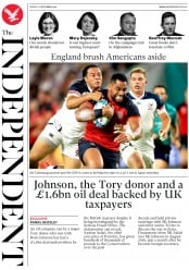 The Independent (UK) Newspaper Front Page for 27 September 2019