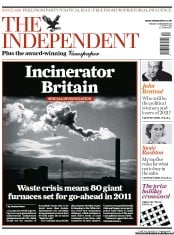 The Independent Newspaper Front Page (UK) for 28 December 2010