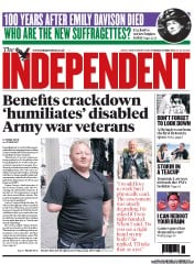 The Independent Newspaper Front Page (UK) for 28 May 2013