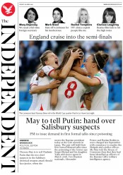 The Independent (UK) Newspaper Front Page for 28 June 2019