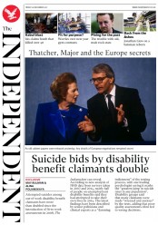 The Independent (UK) Newspaper Front Page for 29 December 2017