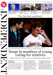 The Independent (UK) Newspaper Front Page for 29 January 2018