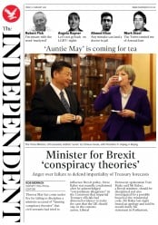 The Independent (UK) Newspaper Front Page for 2 February 2018