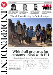 The Independent (UK) Newspaper Front Page for 2 February 2019