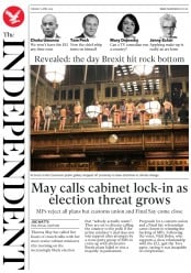 The Independent (UK) Newspaper Front Page for 2 April 2019