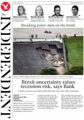 The Independent (UK) Newspaper Front Page for 2 August 2019