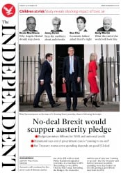 The Independent (UK) Newspaper Front Page for 30 October 2018