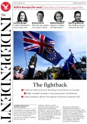 The Independent (UK) Newspaper Front Page for 30 August 2019