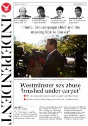 The Independent (UK) Newspaper Front Page for 31 October 2017