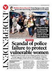 The Independent (UK) Newspaper Front Page for 31 October 2023