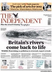 The Independent Newspaper Front Page (UK) for 31 December 2010