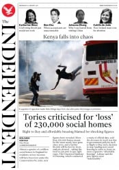 The Independent (UK) Newspaper Front Page for 31 January 2018