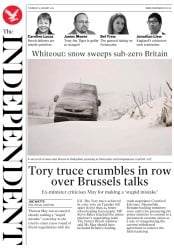 The Independent (UK) Newspaper Front Page for 31 January 2019