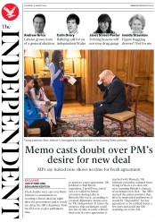 The Independent (UK) Newspaper Front Page for 31 August 2019