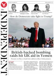 The Independent (UK) Newspaper Front Page for 3 November 2018
