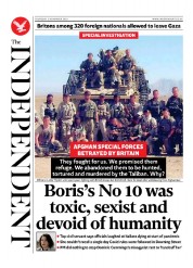 The Independent (UK) Newspaper Front Page for 3 November 2023