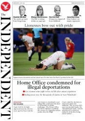 The Independent (UK) Newspaper Front Page for 3 July 2019