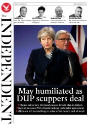 The Independent (UK) Newspaper Front Page for 5 December 2017