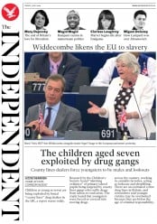 The Independent (UK) Newspaper Front Page for 5 July 2019