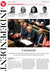 The Independent (UK) Newspaper Front Page for 5 September 2019