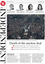 The Independent (UK) Newspaper Front Page for 6 January 2020