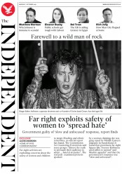 The Independent (UK) Newspaper Front Page for 7 October 2019