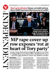 The Independent (UK) Newspaper Front Page for 7 November 2023