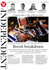The Independent (UK) Newspaper Front Page for 7 December 2017