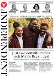 The Independent (UK) Newspaper Front Page for 7 December 2018