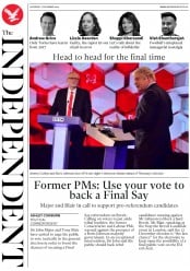 The Independent (UK) Newspaper Front Page for 7 December 2019