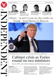 The Independent (UK) Newspaper Front Page for 8 November 2017
