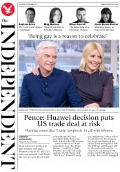 The Independent (UK) Newspaper Front Page for 8 February 2020