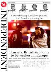 The Independent (UK) Newspaper Front Page for 9 November 2018