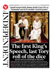 The Independent (UK) Newspaper Front Page for 9 November 2023