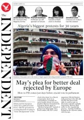 The Independent (UK) Newspaper Front Page for 9 March 2019